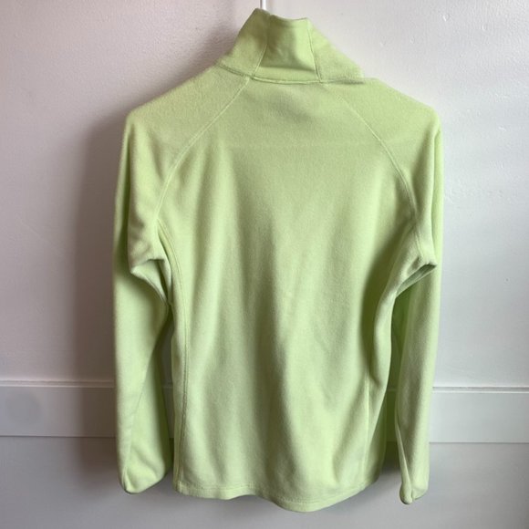 Columbia Neon Yellow Fleece Quarter Zip Long Sleeve Pullover - Picture 2 of 7
